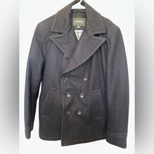 Banana Republic Navy Wool Pea Coat Size M